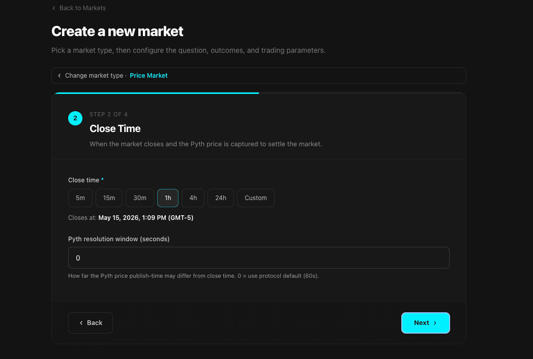 Step 3 — open and close time
