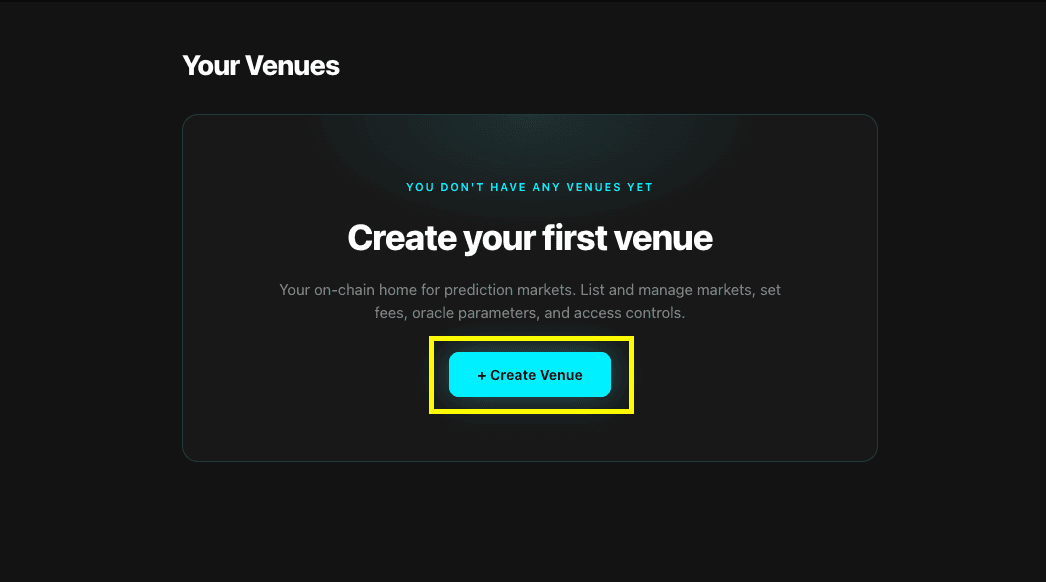 Create venue entry point on the Venues page